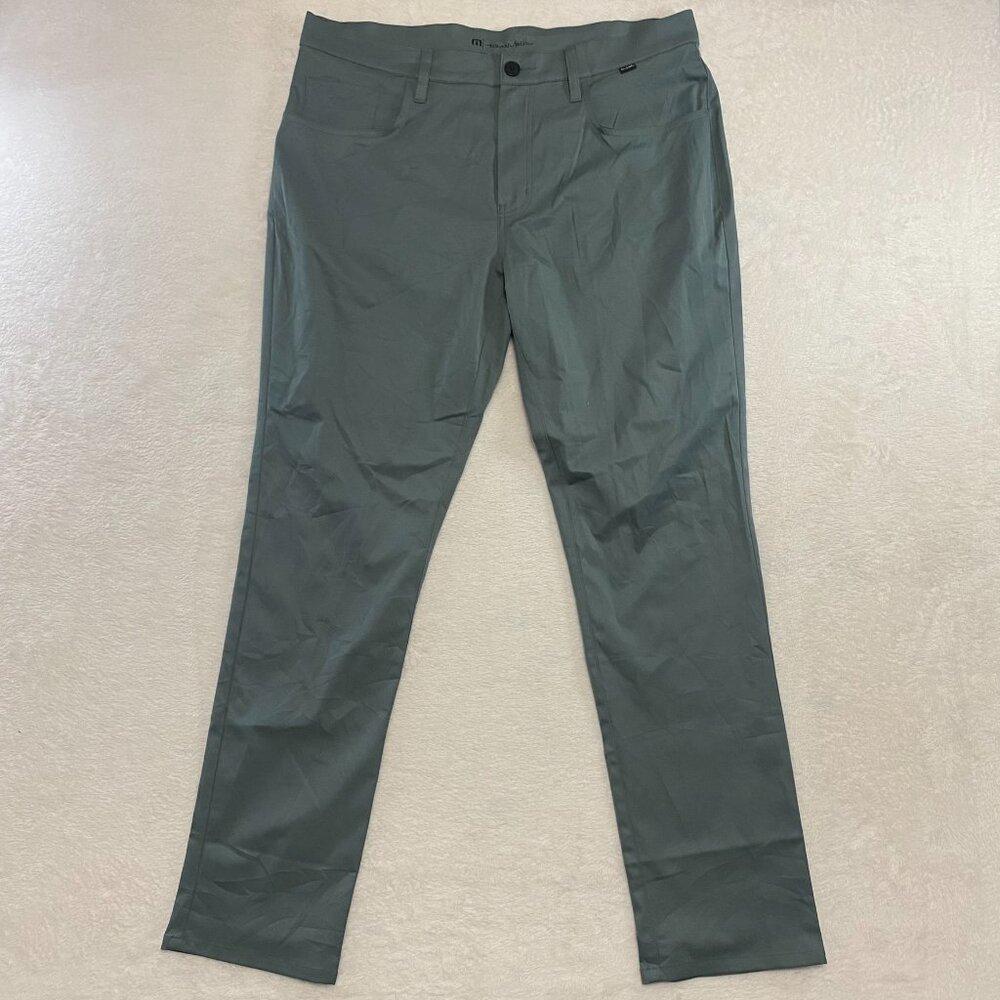 Travis Mathew Pants Mens 36 Open to Close Performance Chino Golf Casual Gray